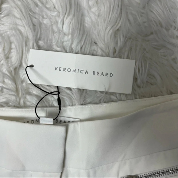 New Veronica Beard Roxy Baby Bell Front Zip Pocket Ankle Pant White - Picture 6 of 12